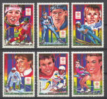 Guinea, Guinee, 1988, Olympic Winter Games Calgary, Medal Winners, Sports, MNH, Michel 1222-1227A - Guinée (1958-...)