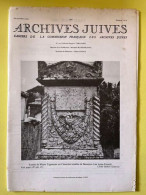 Archives Juives. N°3 Et 4 - Tombe De Mayer Lippmann/ Octobre 1984 - Autre Magazines