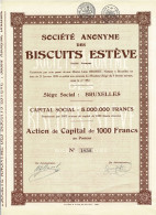 Titre De 1928 - Société Anonyme Des Biscuits Estève - - Afrika