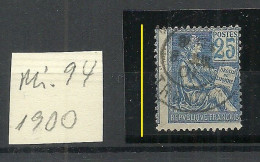 FRANCE 1900 Michel 94 O Perforation Variety - Used Stamps