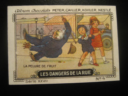 Fruit Street Car Auto Road Traffic Safety Peter Cailler Kohler Nestle Chocolate Poster Stamp Vignette SWITZERLAND - Unfälle Und Verkehrssicherheit