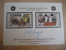 Weightlifting Cycling Halterophilie Olympics 1991 Official Druck Proof Special Color Print Epreuve Imperforated GERMANY - Haltérophilie