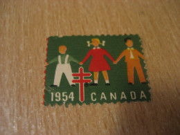 1954 Christmas TB Tuberculosis Poster Stamp Vignette CANADA Tuberculose Label Seal Health Sante - Vignettes Locales Et Privées