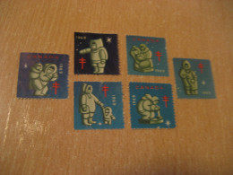 1969 Christmas TB Tuberculosis 6 Poster Stamp Vignette CANADA Tuberculose Label Seal Health Sante - Viñetas Locales Y Privadas