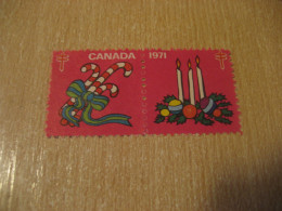 1971 Christmas TB Tuberculosis 2 Poster Stamp Vignette CANADA Tuberculose Label Seal Health Sante - Vignette Locali E Private