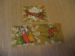 1964 The Magi Sleigh Ski Christmas TB Tuberculosis 3 Poster Stamp Vignette CANADA Tuberculose Label Seal Health Sante - Vignette Locali E Private