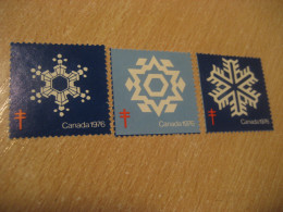 1976 Snow Christmas TB Tuberculosis 3 Poster Stamp Vignette CANADA Tuberculose Label Seal Health Sante - Vignettes Locales Et Privées