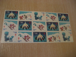 1978 Ice Hockey Ski Drum Christmas TB Tuberculosis 15 Poster Stamp Vignette CANADA Tuberculose Label Seal Health Sante - Vignettes Locales Et Privées