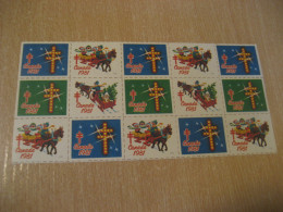 1981 Sleigh Stage Coach Christmas TB Tuberculosis 15 Poster Stamp Vignette CANADA Tuberculose Label Seal Health Sante - Privaat & Lokale Post