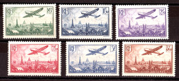 France - 1936 - PA N° 8 à 13 - Neufs * - Avion Survolant Paris - 1927-1959 Neufs