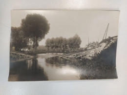 CARTE PHOTO 80 DREUIL LES AMIENS PONT SNCF DETRUIT GUERRE 14-18 PHOTO HACQART - Longueau