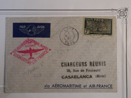 BQ 5 TOGO  BELLE  LETTRE CHARGEURS 1937 LOMé A CASABLANCA  MAROC+1ER VOL+   + AFFR.PLAISANT+++ + - Cartas & Documentos