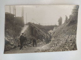 CARTE PHOTO 80 AMIENS LONGUEAU PONT SNCF DETRUIT PRES GARE GUERRE 14-18 PHOTO HACQART - Longueau