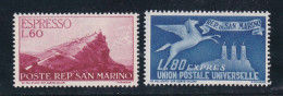 1950 San Marino Saint Marin ESPRESSO N°21-22 Serie Di 2 Valori, 60 Lire Con Gomma Leggermente Bicolore, Express - Express Letter Stamps