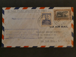 C CONGO BELGE    BELLE  LETTRE  RR 1941 1ER VOL AVION  LEOPOLDVILLE MIAMI USA   ++ - Storia Postale