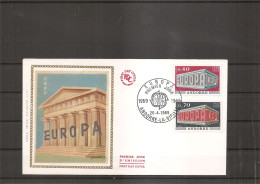 Andorre Français - Europa 1969  (  FDC Sur Soie De 1969  - Cote 30 Euros )) - Lettres & Documents