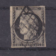 France - Yvert 3 Oblitéré - 4 Marges - Valeur 65 Euros - 1849-1850 Ceres