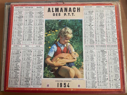 CALENDRIER ALMANACH DES POSTES  1954 / ENFANT LAPIN - Groot Formaat: 1941-60