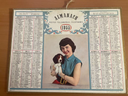 CALENDRIER ALMANACH DES POSTES  1955 / CHIOT - Grand Format : 1941-60