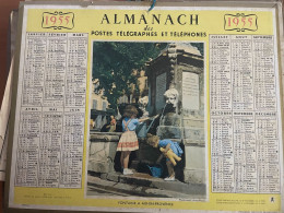 CALENDRIER ALMANACH DES POSTES  1955 / FONTAINE A AIX EN PROVENCE - Grand Format : 1941-60