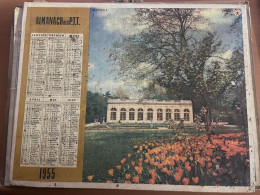 CALENDRIER ALMANACH DES POSTES  1955 / TUILERIE / BAGATELLE - Tamaño Grande : 1941-60