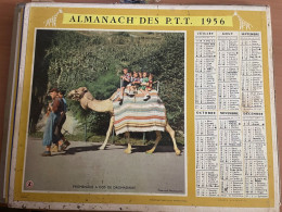 CALENDRIER ALMANACH DES POSTES  1956 / AU ZOO / - Big : 1941-60