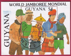 Guyana Block 39 Gestempelt, Welt Pfadfindertreffen In Australien - Pfadfinder Aus Verschiedenen Kontinenten (Nr.1409) - Used Stamps