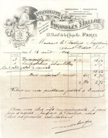 FACTURE.PARIS.HEMOGLOBINE.TRIDIGESTINE.PRODUITS GRANULES DALLOZ 13 BOULEVARD DE LA CHAPELLE. - Perfumería & Droguería