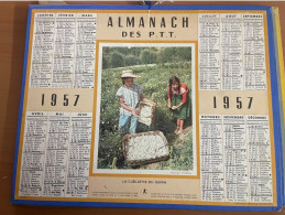 CALENDRIER ALMANACH DES POSTES  1957 / CUEILLETTE DU JASMIN - Grand Format : 1941-60