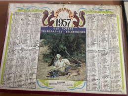 CALENDRIER ALMANACH DES POSTES  1957 / CHASSE - Tamaño Grande : 1941-60