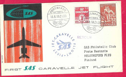 DANMARK - FIRST CARAVELLE FLIGHT - SAS - FROM KOBENHAVN TO HELSINKI*18.8.59* ON OFFICIAL COVER - Poste Aérienne