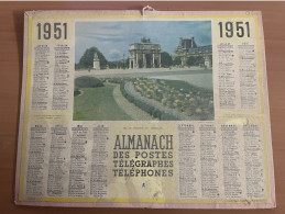 CALENDRIER ALMANACH DES POSTES  1951 / LE CARROUSEL - Grand Format : 1941-60