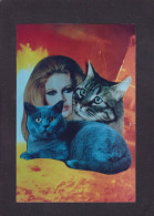 CPM Brigitte Bardot Pin Up Format Environ 10 X 15 Tirage Limité Chat Cat - Artistes