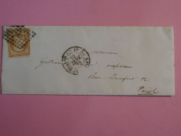 BQ 5 FRANCE  BELLE LETTRE EN PORT  1859   PARIS  +NAP. 10C +CACHET LEVEE+  +AFF. INTERESSANT+ - 1853-1860 Napoléon III.