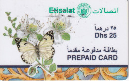 TARJETA DE EMIRATOS ARABES DE UNA MARIPOSA (BUTTERFLY) - Schmetterlinge