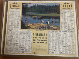 CALENDRIER ALMANACH DES POSTES  1954 / PARTIE DE PECHE - Big : 1941-60