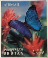 BHUTAN 1968 Butterflies Plastic - 3d  Odd / Unique Stamp Imperf MNH, As Per Scan - Oddities On Stamps