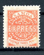 Samoa, 1877-1881, EXPRESS, 3 P., Type III, Unused No Gum, Michel 2III - Samoa