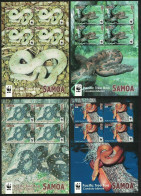 Samoa, 2015, WWF, Snakes, Boa, World Wildlife Fund, Animals, MNH Sheetlets, Michel 1222-1225 - Samoa