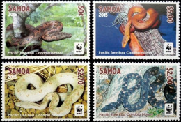 Samoa, 2015, WWF, Snakes, Boa, World Wildlife Fund, Animals, MNH, Michel 1218-1221 - Samoa