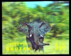 Bhutan 1970 Wild Animals Series Plastic - 3d Odd / Unique Stamp MNH As Per Scan - Fouten Op Zegels