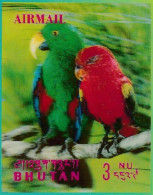 BHUTAN 1969 Birds Plastic - 3-D Odd / Unique / Unusual Stamp MNH, As Per Scan - Erreurs Sur Timbres