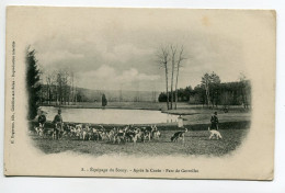 CHASSE à COURRE 322  Equipage Du Souzy Chiens Apres La Curée  Parc De Gevrolles écrite Timb 1910 Edit H Bogureau No 8 - Chasse