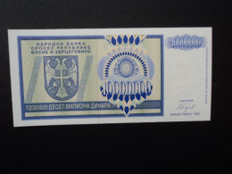 BOSNIE HERZÉGOVINE : Banque Serbe De BOSNIE-HERZÉGOVINE : 10 000 000 DINARA   1993   P 144a   NEUF - Bosnie-Herzegovine