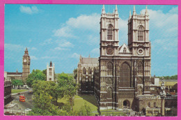 289917 / United Kingdom - London -  Westminster Abbey , Big Ben Tower Parliament  PC 184 Great Britain Grande-Bretagne - Westminster Abbey