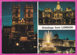 289923 / United Kingdom - London - Nacht Night Nuit Westminster Abbey , Building Fountain  PC 2L72 Great Britain - Westminster Abbey