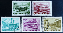 Hongrie Hungary 1963 Transport Autobus Train Car Yvert 1566 1567 1568 1569 1570 O Used - Bus