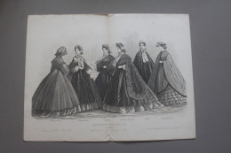 Gravure De Mode Saison D'été 1861-1862 Magasin Des Demoiselles - Collections