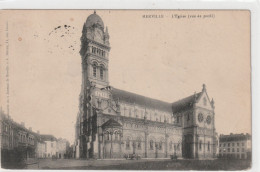 MERVILLE . L'EGLISE ( Vue De Profil )  CARTE VOYAGEE LE 19-8-1915 - Merville
