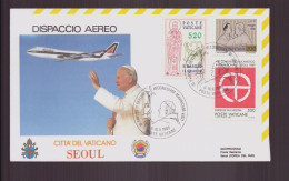 Vatican, Enveloppe Avec Cachet " Retour Du Pape Jean-Paul II " Visite à Séoul Du 6 Octobre 1989 - Franking Machines (EMA)